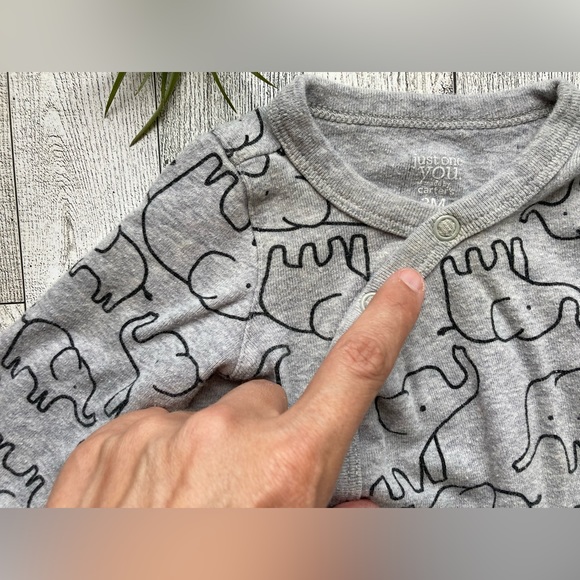 Carter's Button Down Cotton Elephant Shirt - Picture 2 of 4
